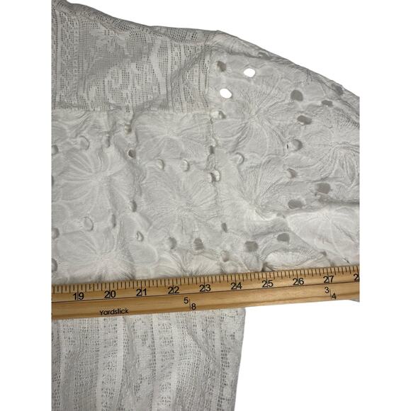 Vintage Mixed-Lace Contrast Blouse – White & Black – Size M/XL RomanticGoth - Picture 3 of 8